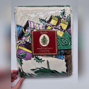 NWT Spode Christmas Tree Tartan Shower Curtain Plaid Christmas Ornaments Holiday